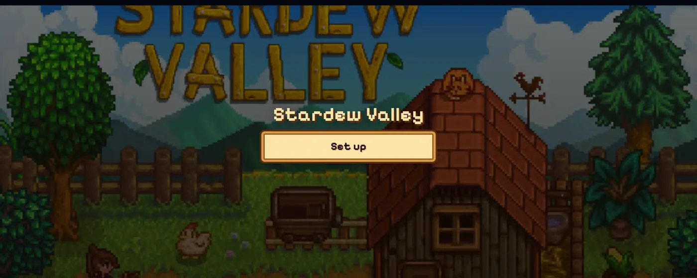 The Stardew Valley screen in Sei with the Set up button